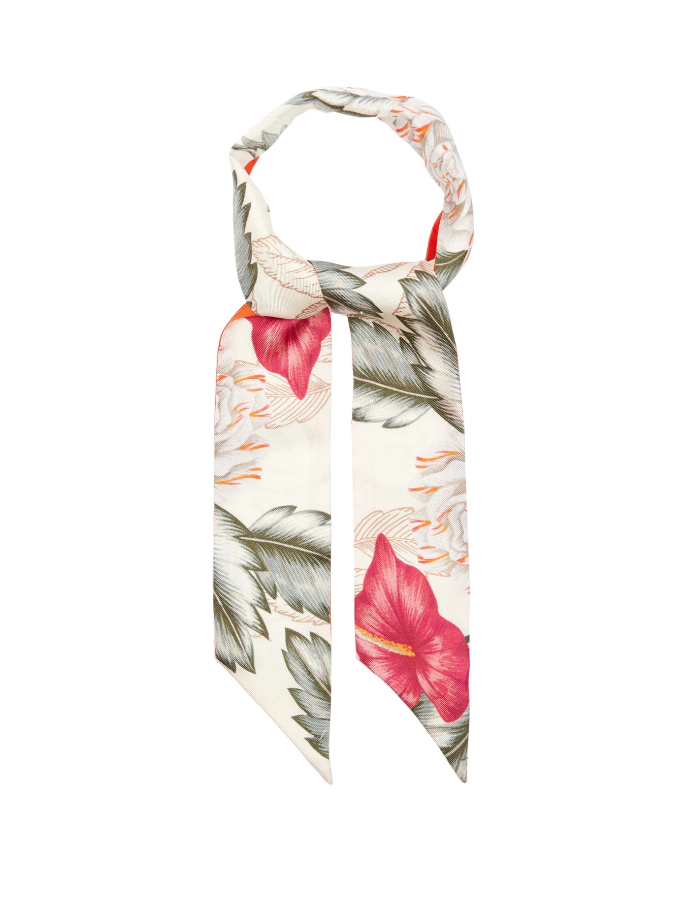 Hawaiian-print silk scarf - 1