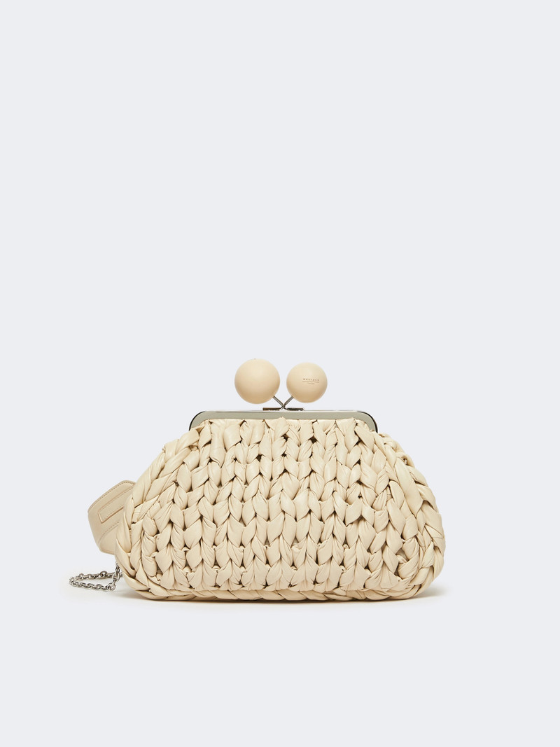 LIBERO Medium nappa leather tricot Pasticcino Bag - IVORY 1