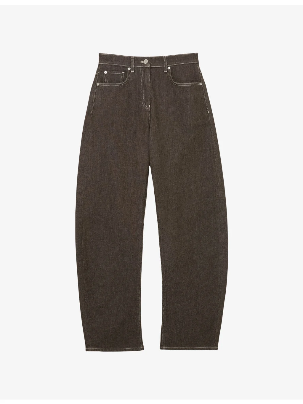 Sabel Topstitched Barrel-Leg Jeans - 1
