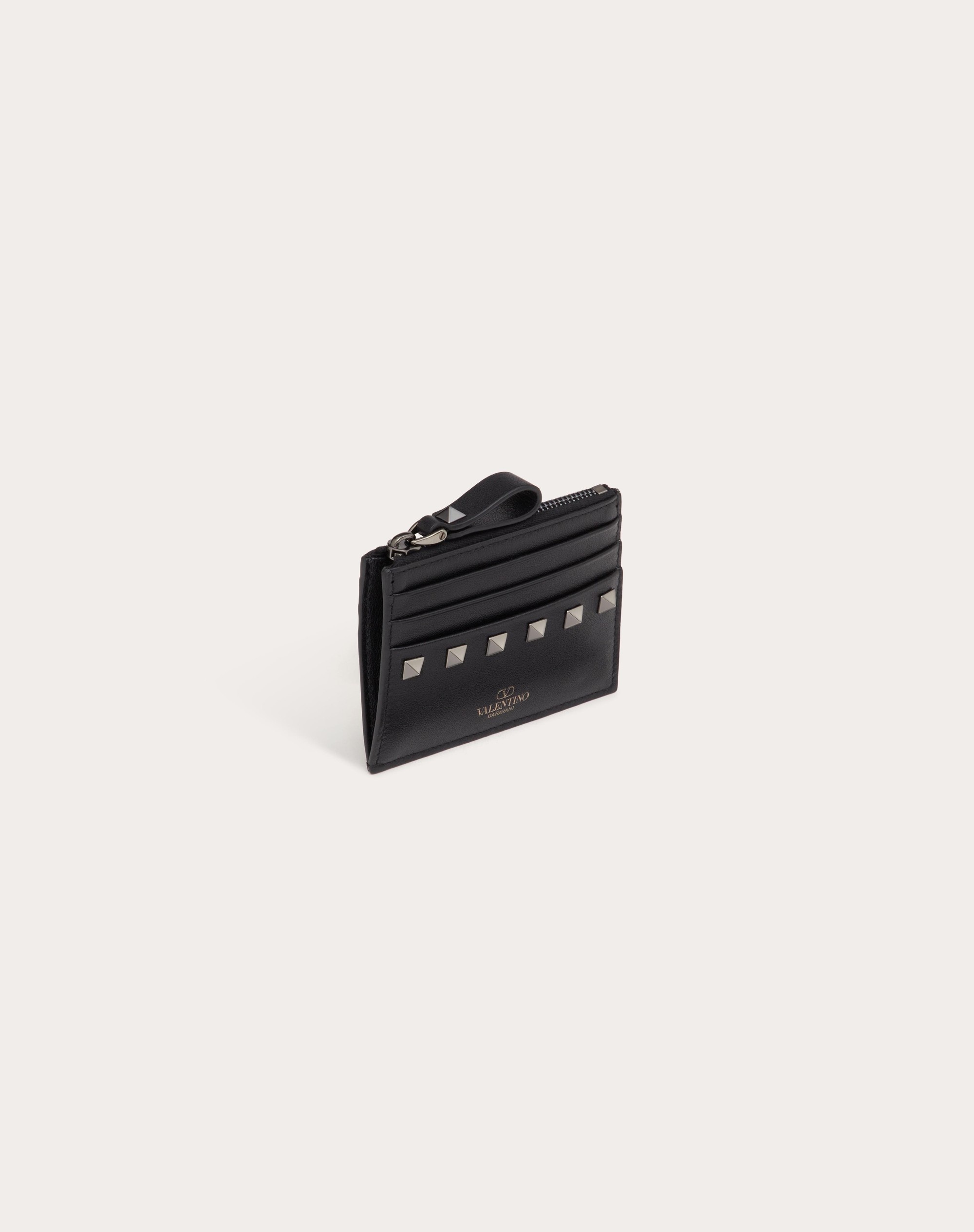 ROCKSTUD CALFSKIN CARDHOLDER WITH ZIPPER - 4