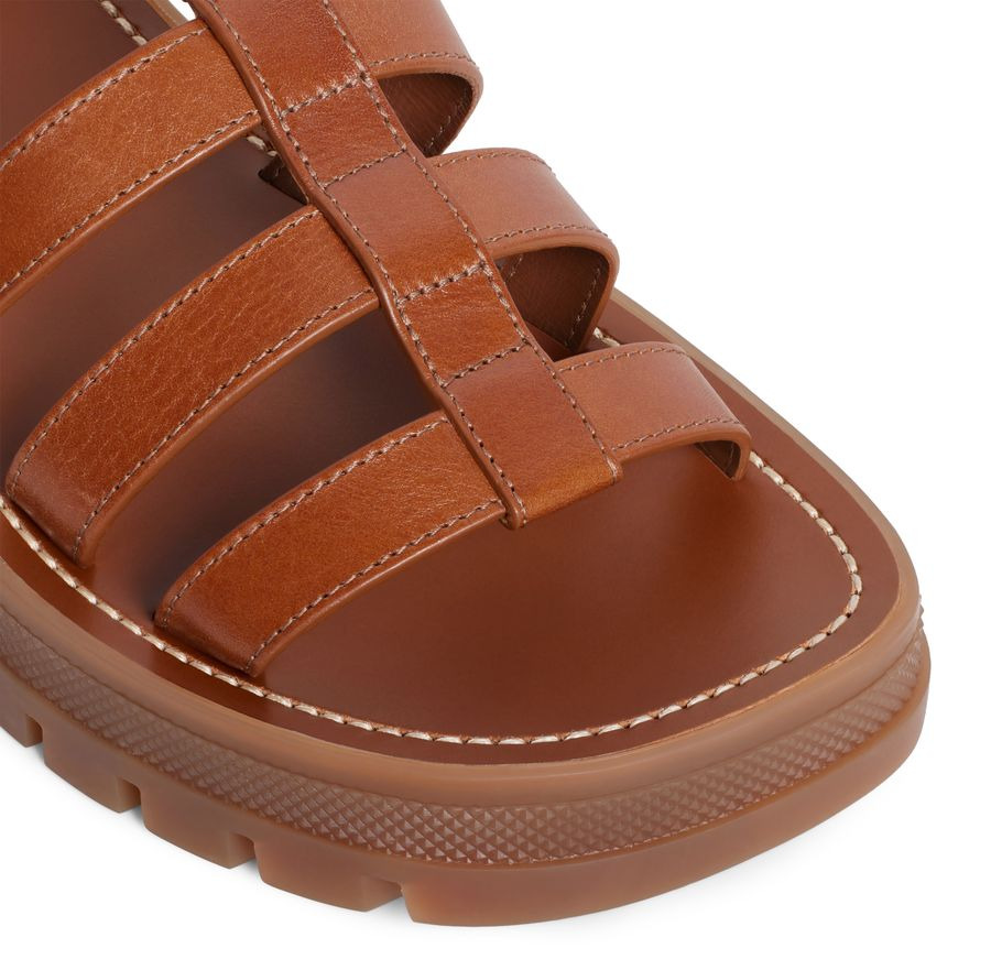 Clea Triomphe gladiator chunky sandal in calfskin - vegetal tanning - 4