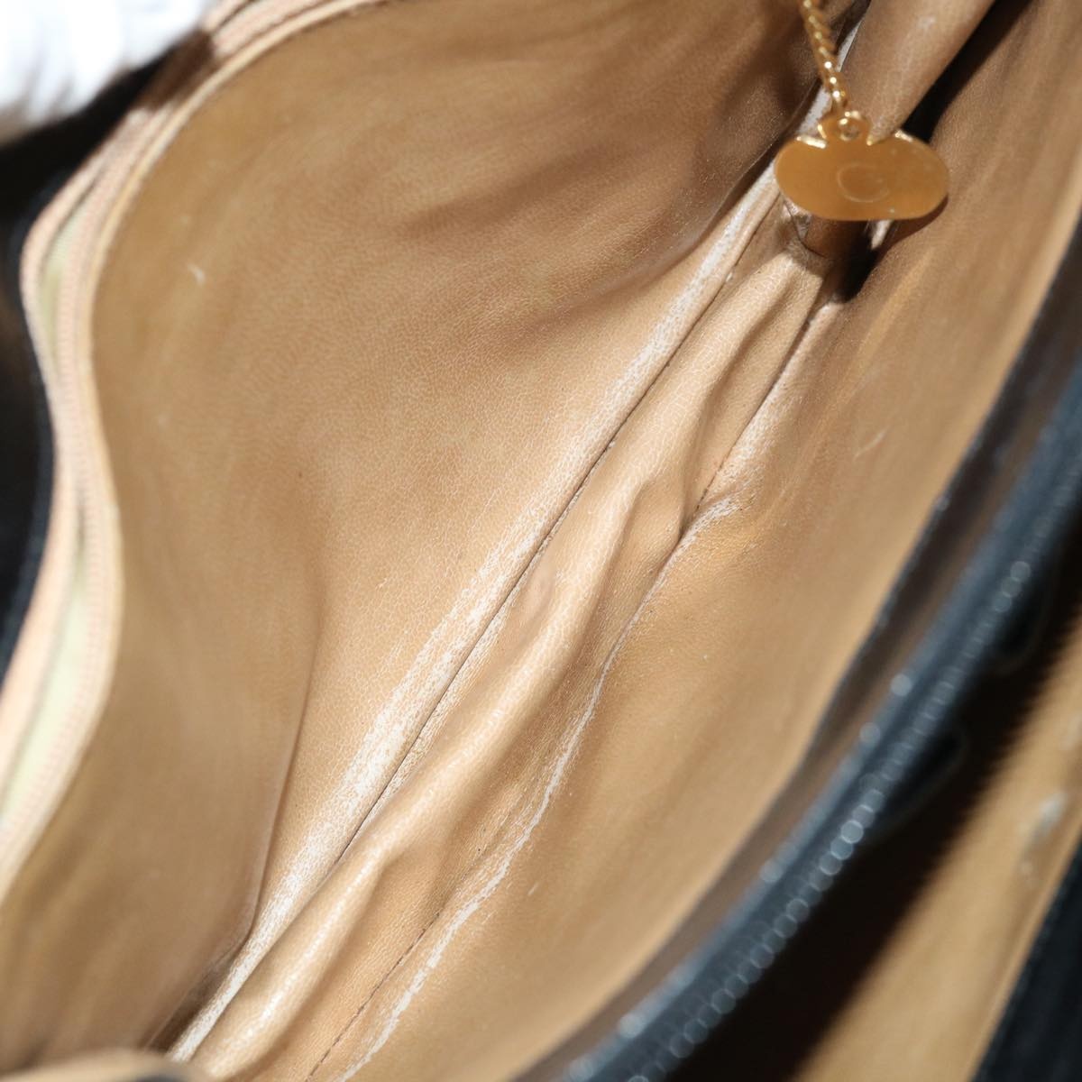 CELINE Hand Bag Leather Black - 12