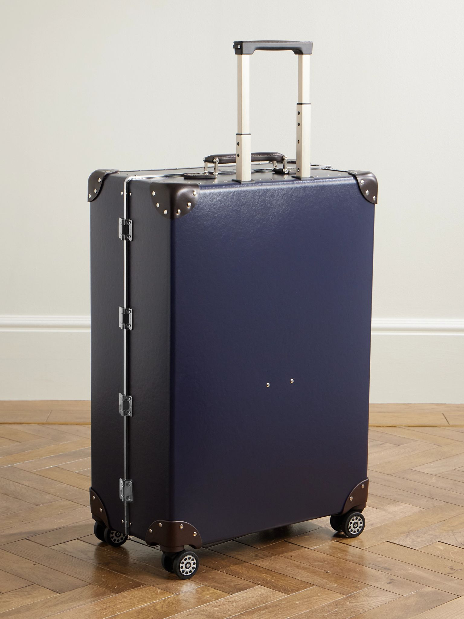 Metropolis Leather-Trimmed Suitcase Navy - 4