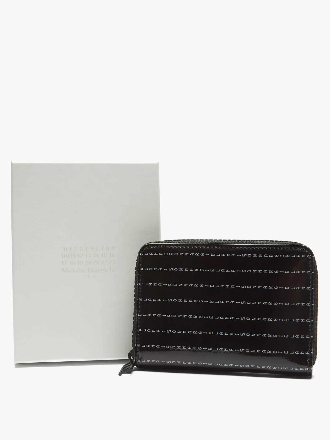 Logo-print zipped PVC and leather wallet - 5