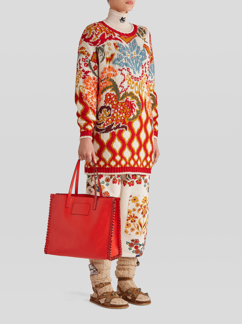 Etro LEATHER SHOPPING BAG outlook