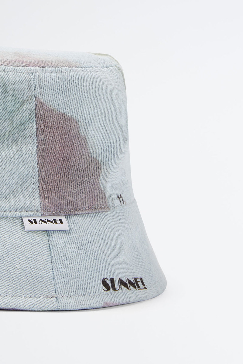 DENIM BUCKET HAT WITH FLOWER PRINT 4