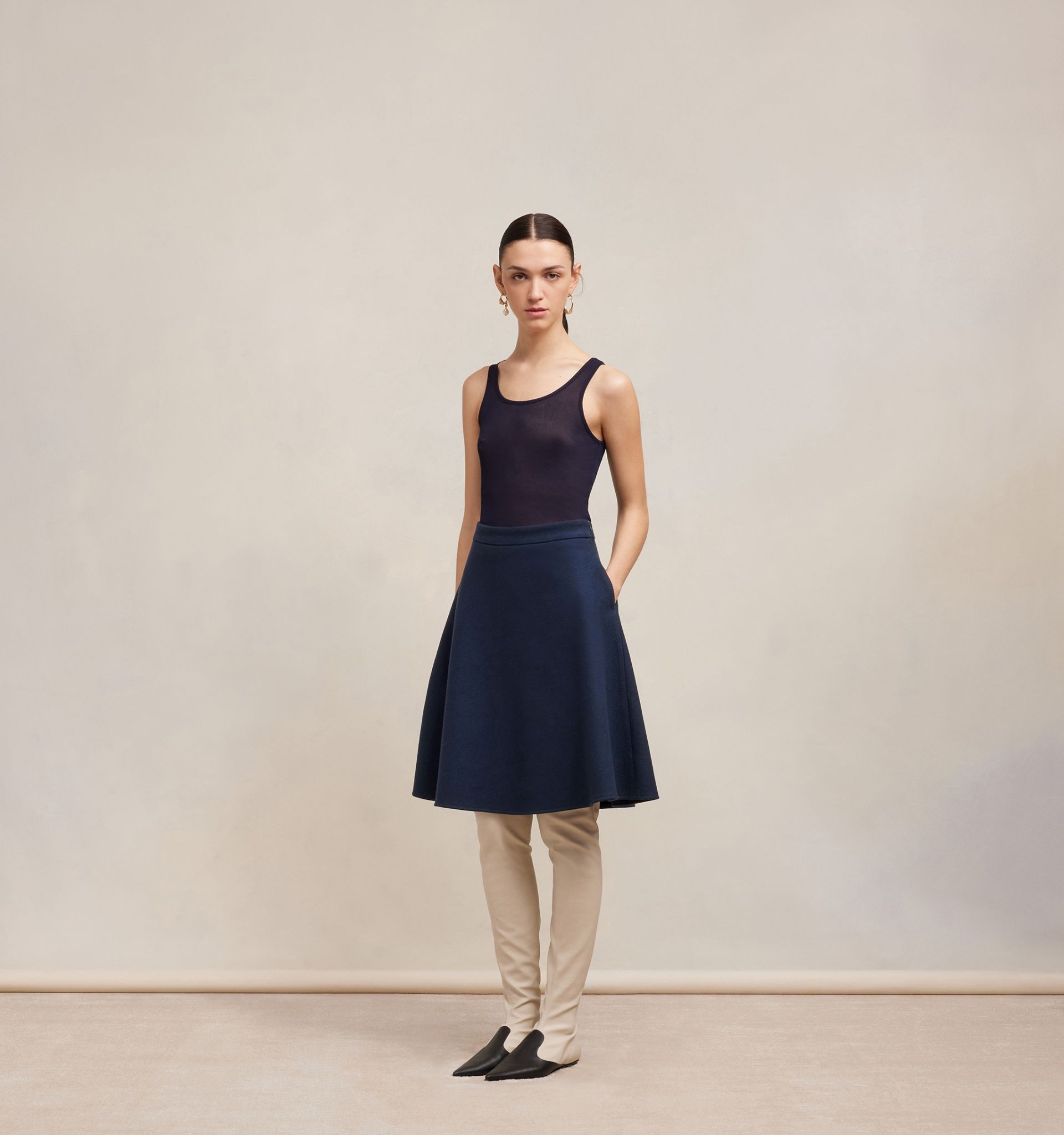 A Line Midi Skirt - 4