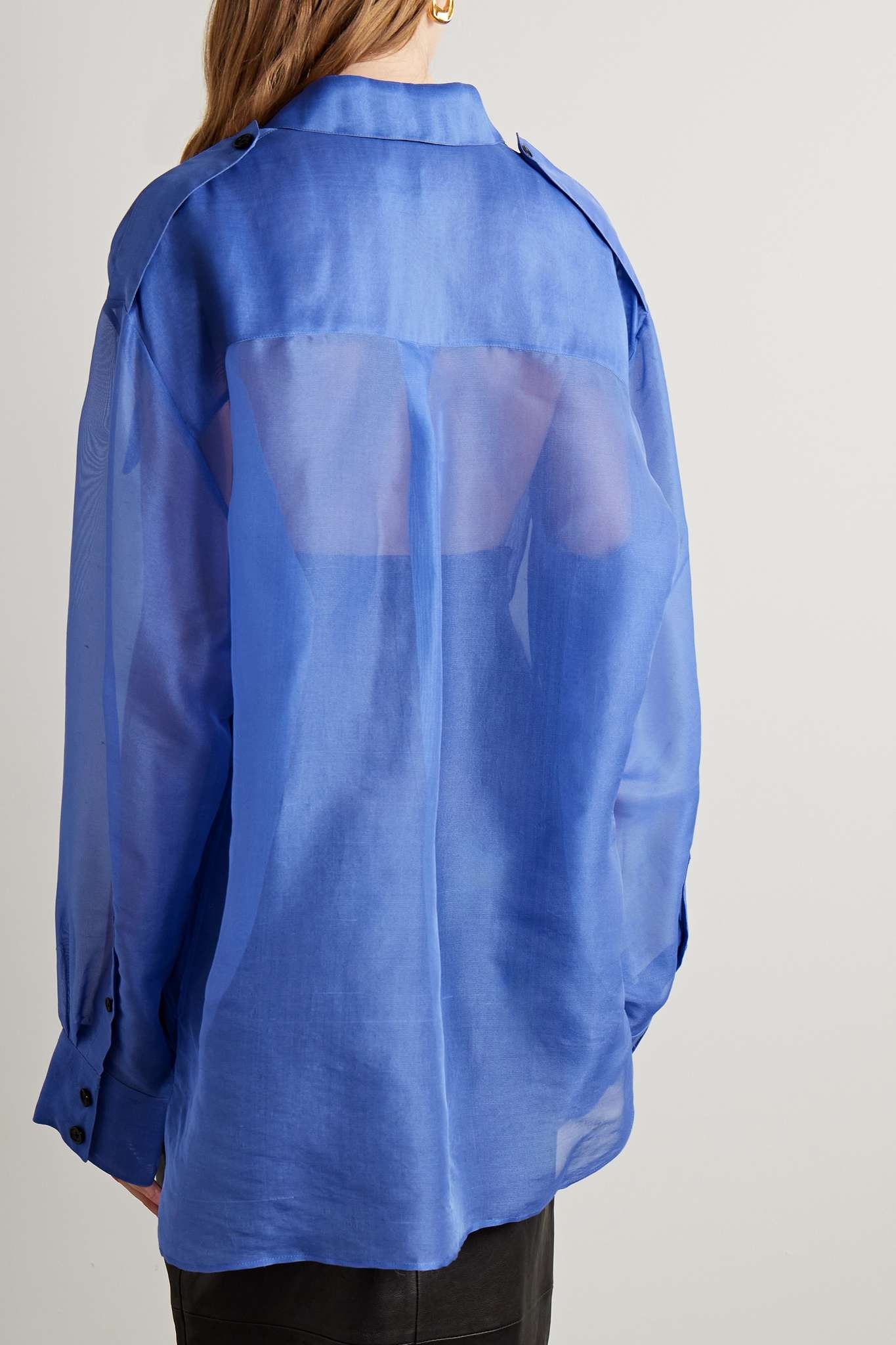 Missa oversized silk-organza shirt - 4