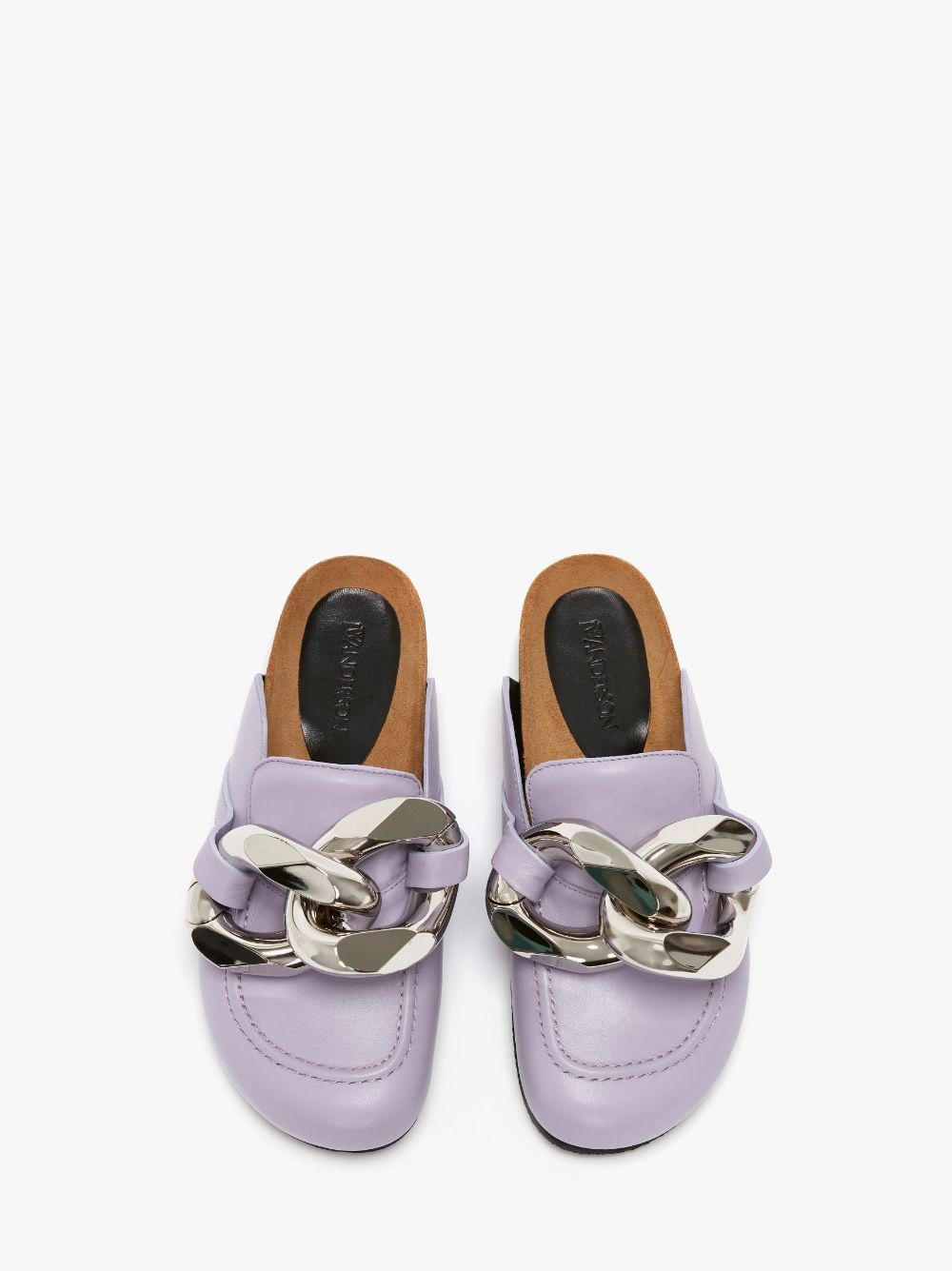 CHAIN LOAFER LEATHER MULES - 4