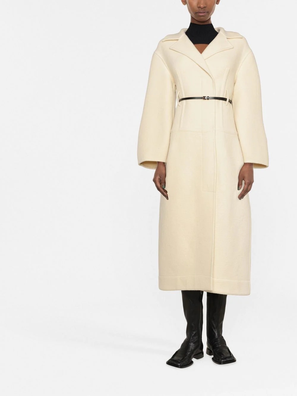 belted wool coat - 2