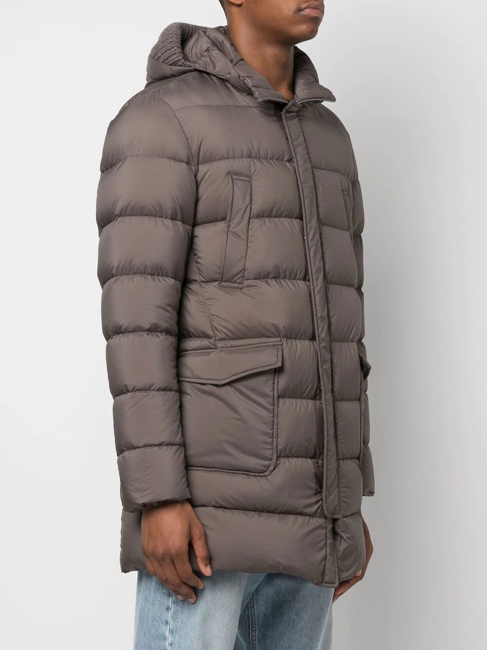 padded hooded down jacket - 3