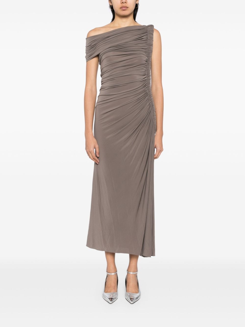 draped jersey dress - 2