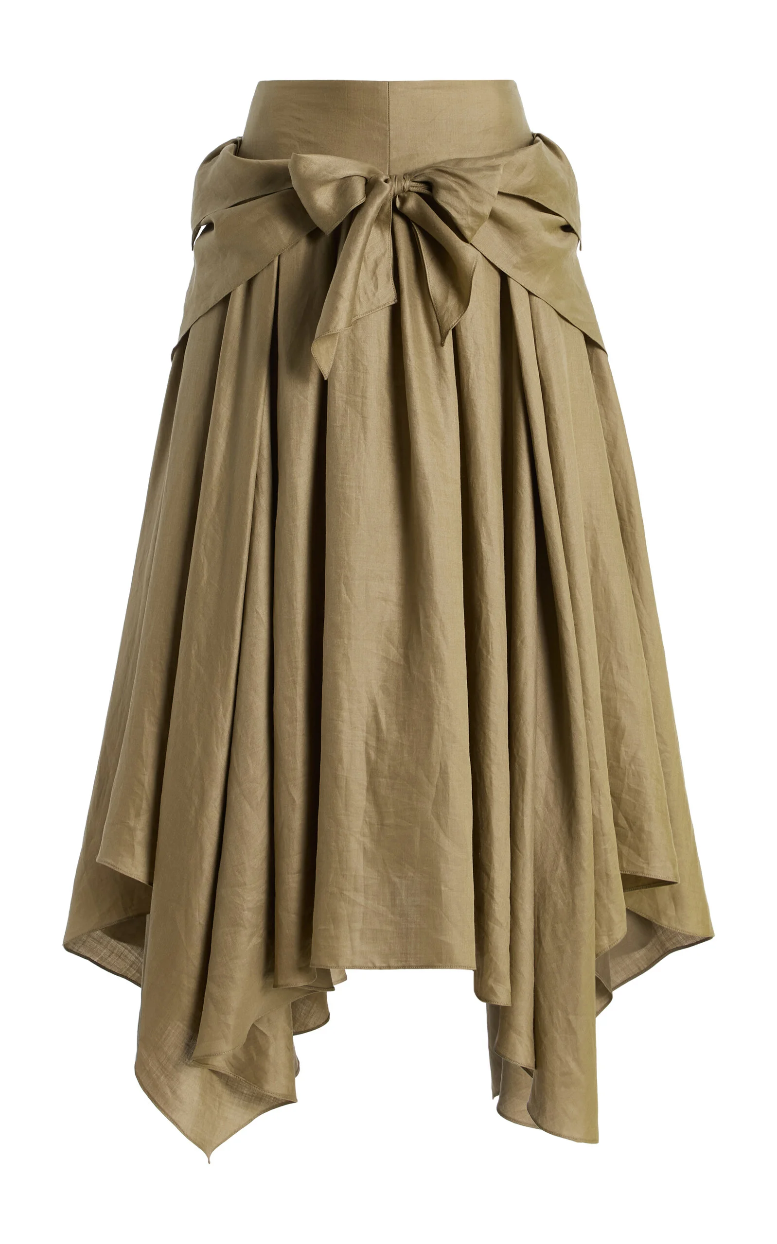 Handkerchief-Hem Maxi Skirt khaki - 1