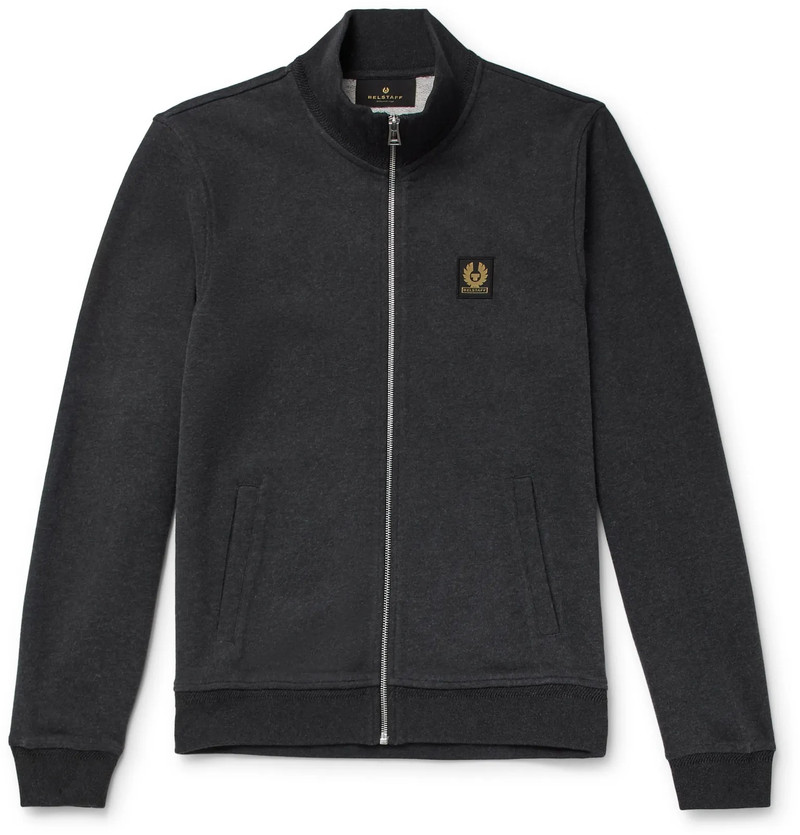 Mélange Cotton Zip-Up Sweatshirt 1