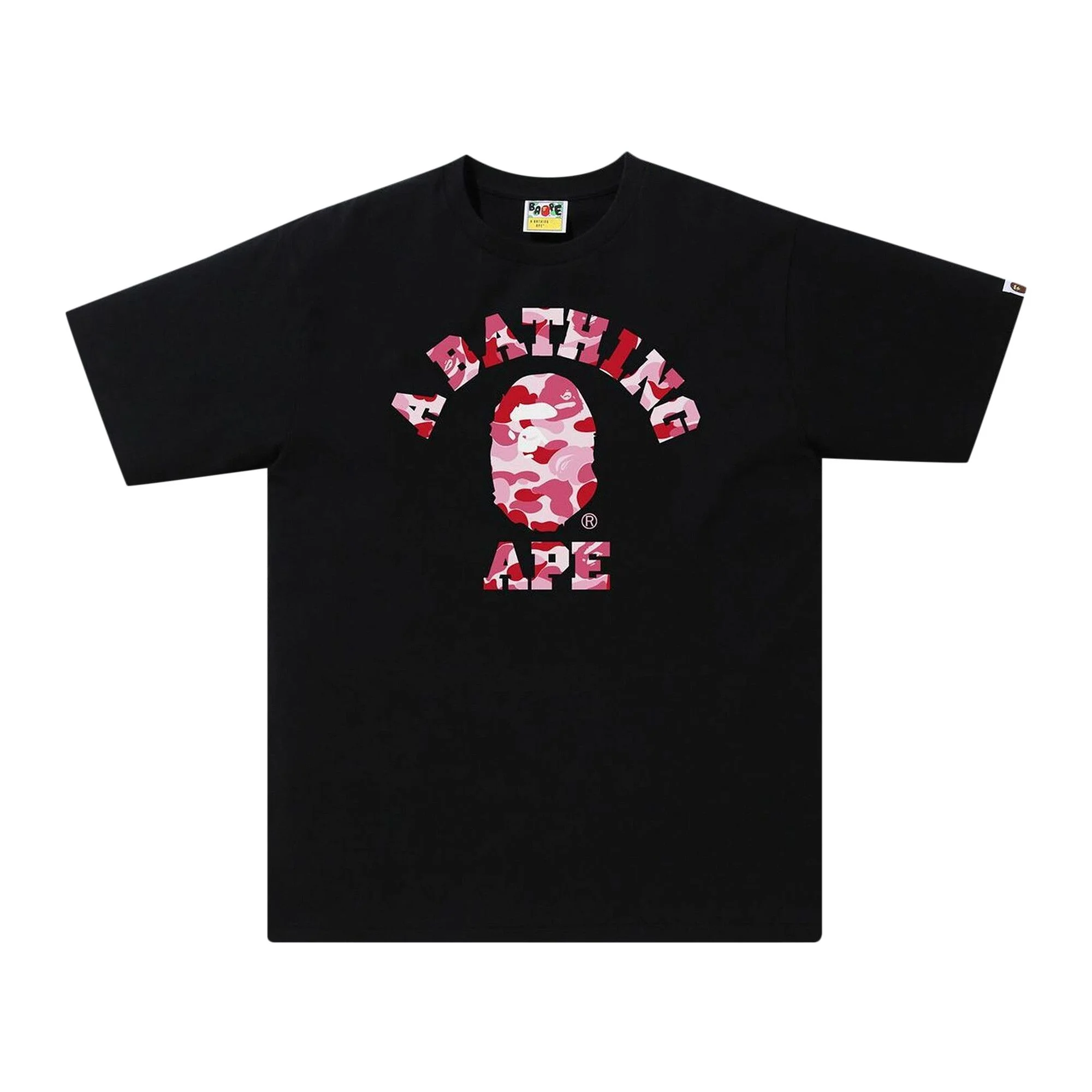 BAPE ABC Camo College Tee 'Black/Pink' - 1
