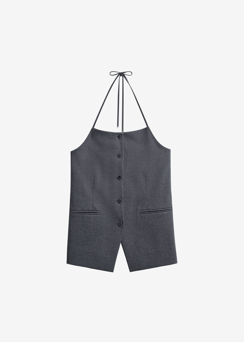 Melwin Halter Vest - Grey 1
