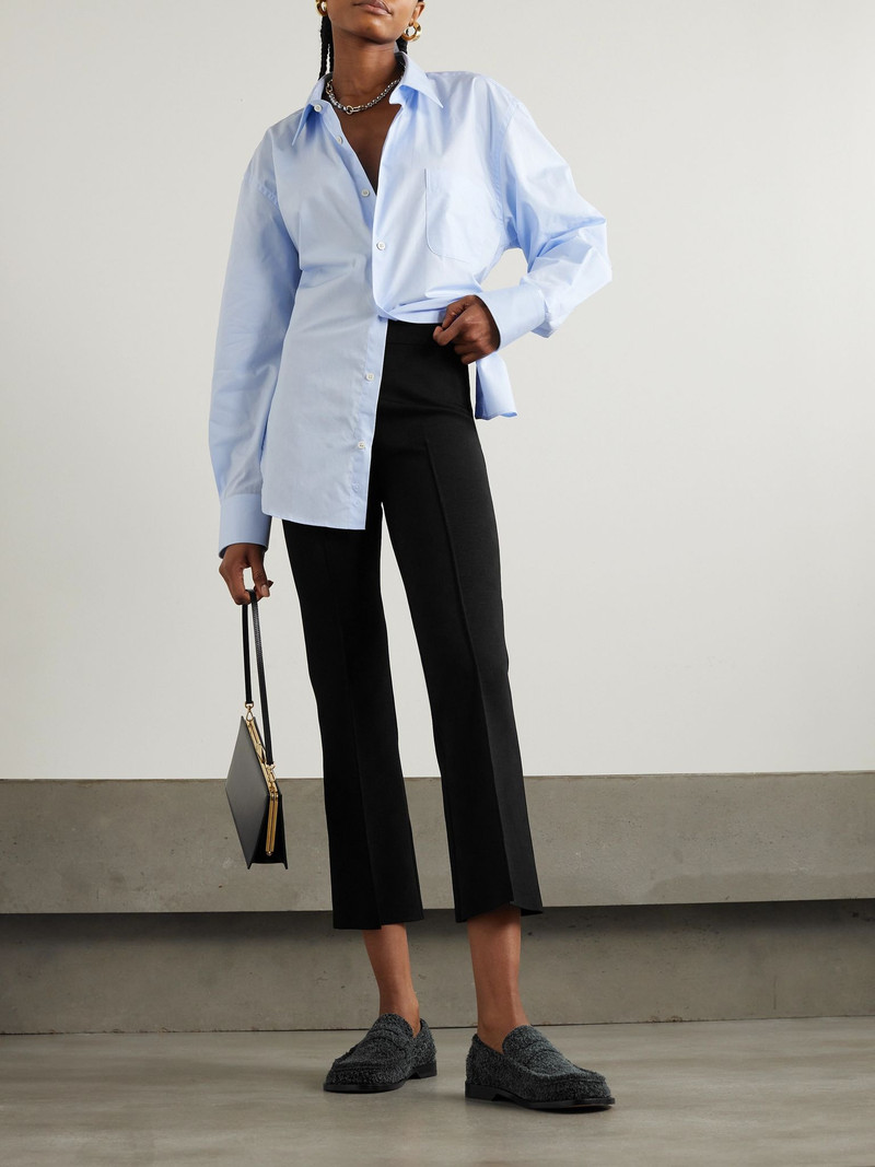 HIGH SPORT NSFW Crop Kick checked stretch-knit flared pants Black outlook
