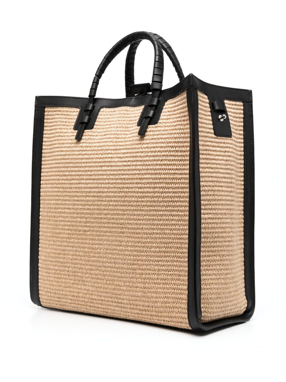logo-detail leather tote bag - 3