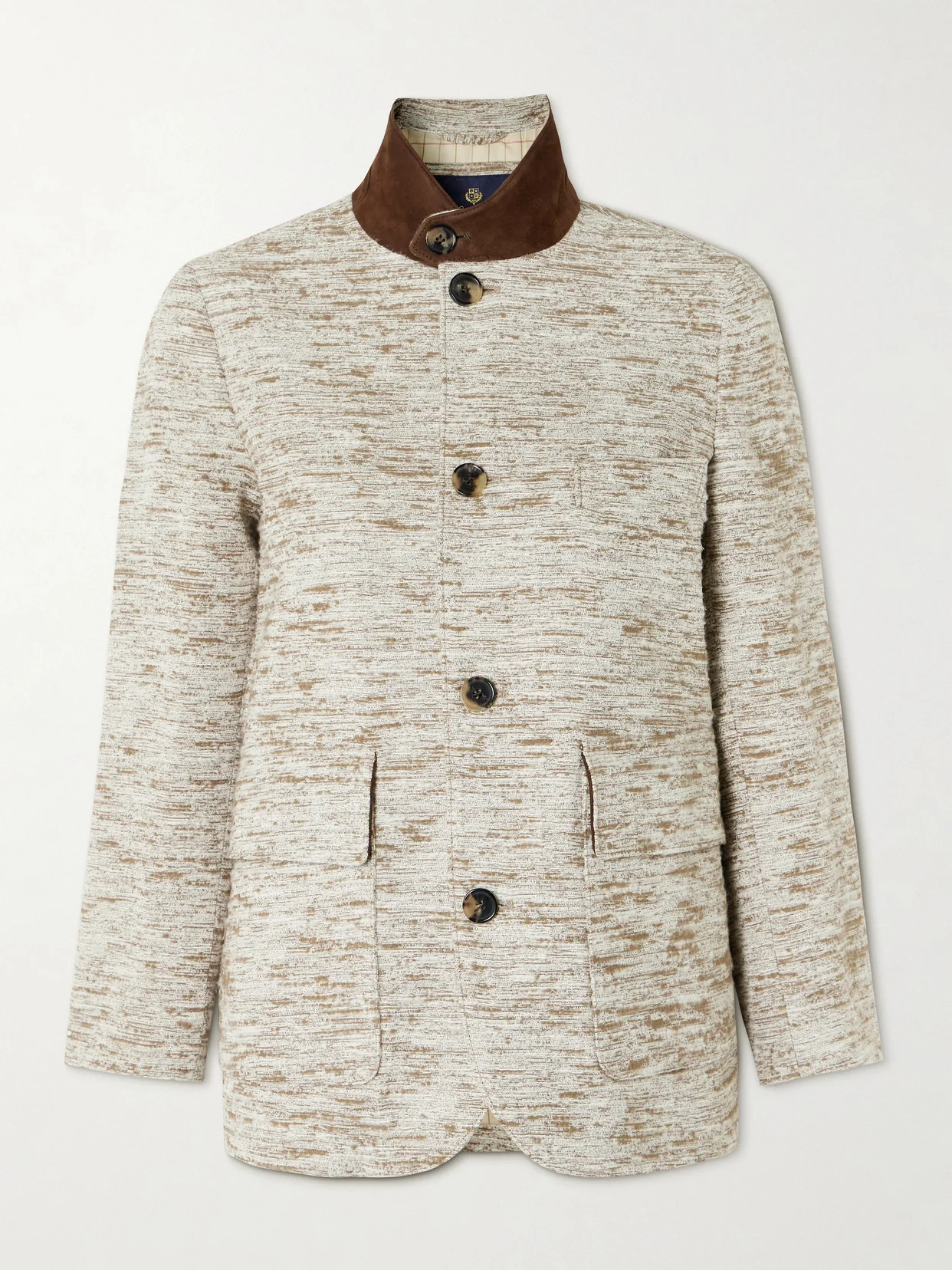 Roadster Suede-trimmed Textured-cotton Jacket - 1