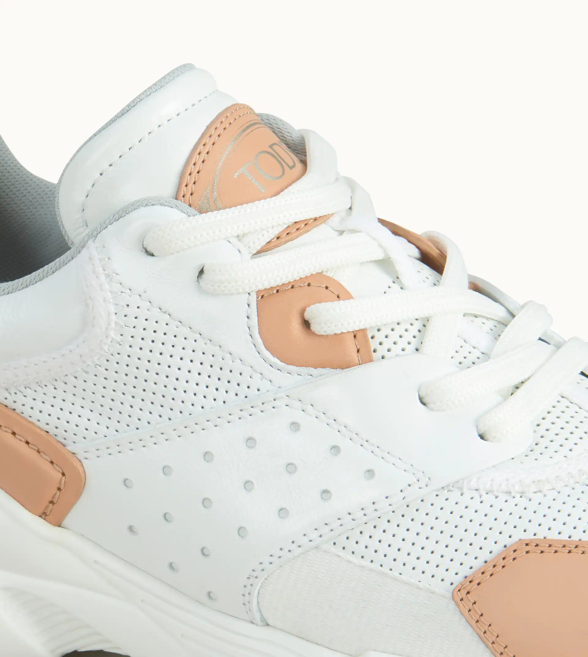 SNEAKERS IN LEATHER AND HIGH-TECH FABRIC - BLUE, WHITE - 6