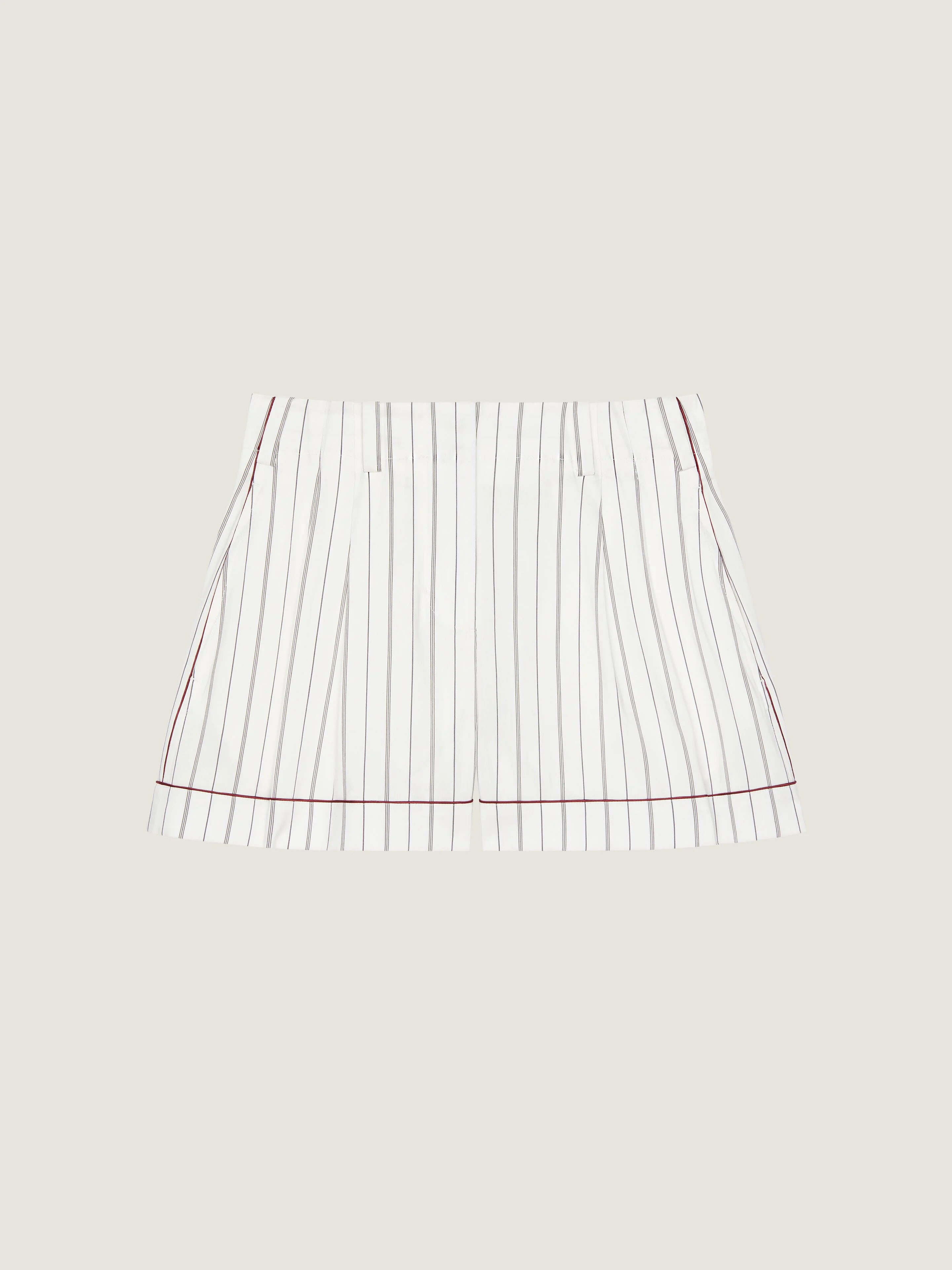 STRIPED SHORTS IN COTTON AND SILK - 1