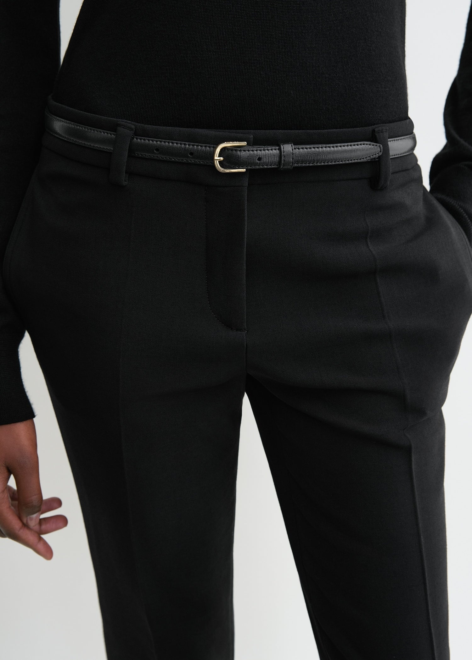 Low-waist slim trousers black - 5