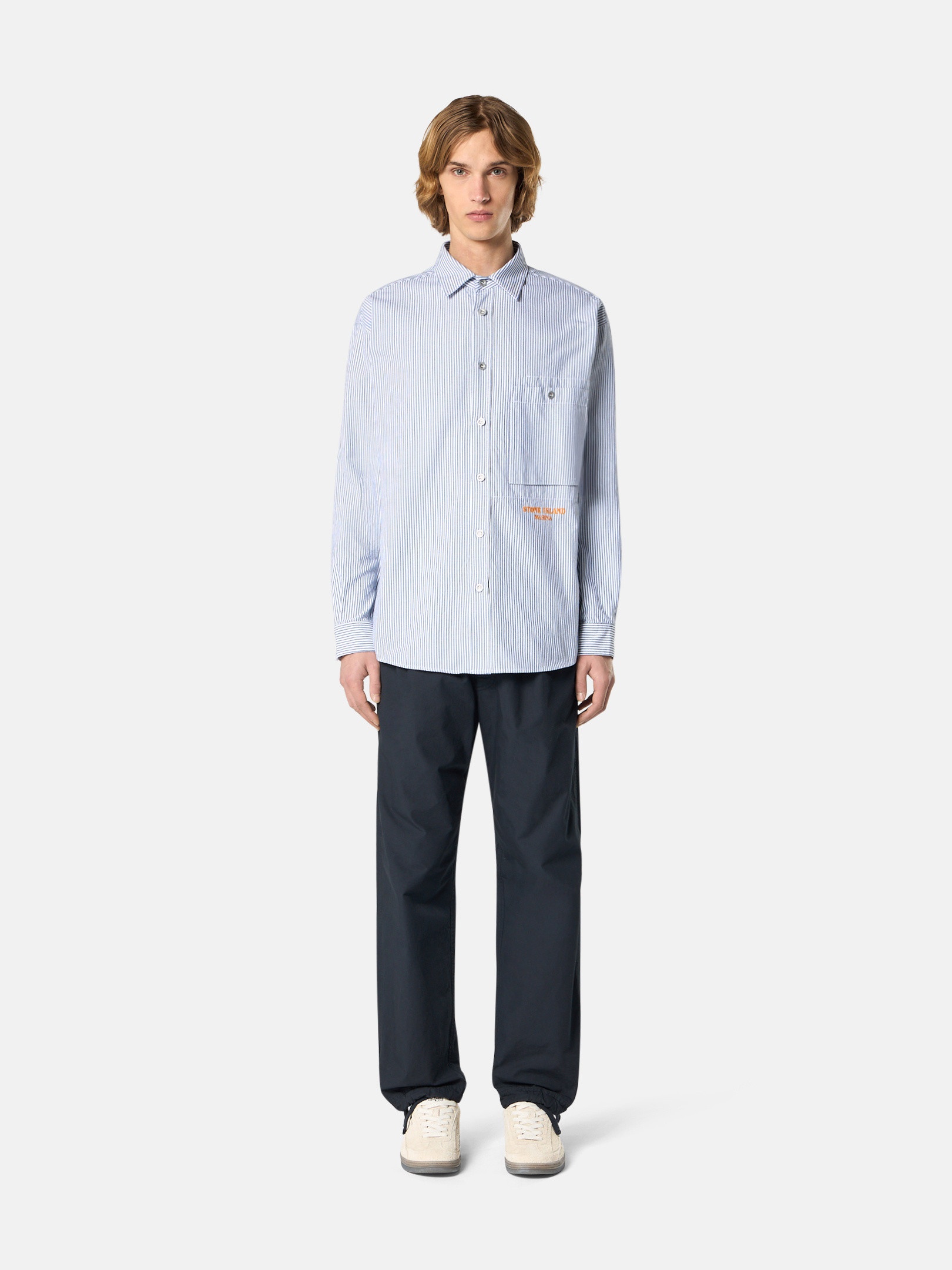 1100007 STRIPED OXFORD COTTON_STONE ISLAND MARINA - 3