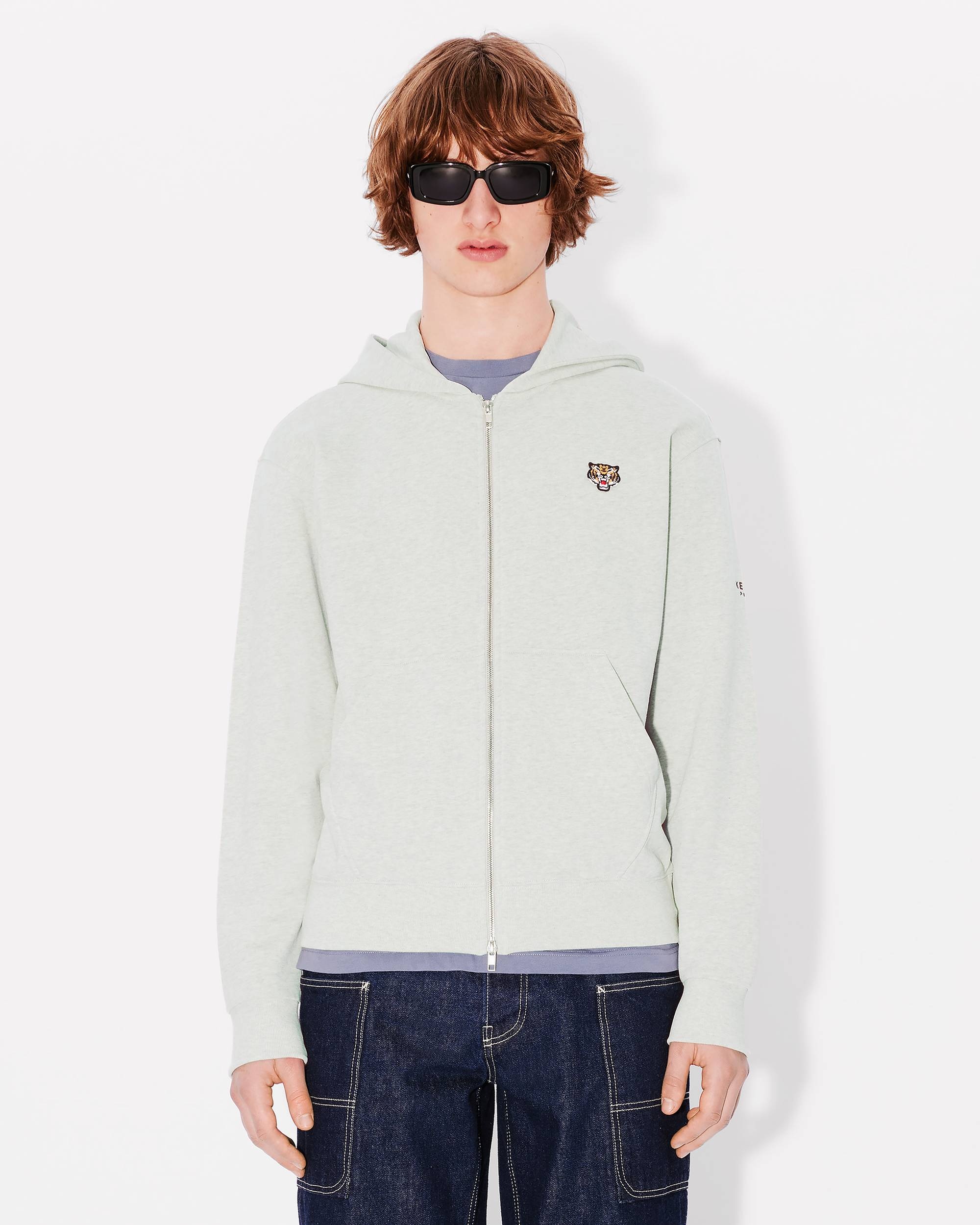 'Lucky Tiger' embroidered zip-up hoodie - 3