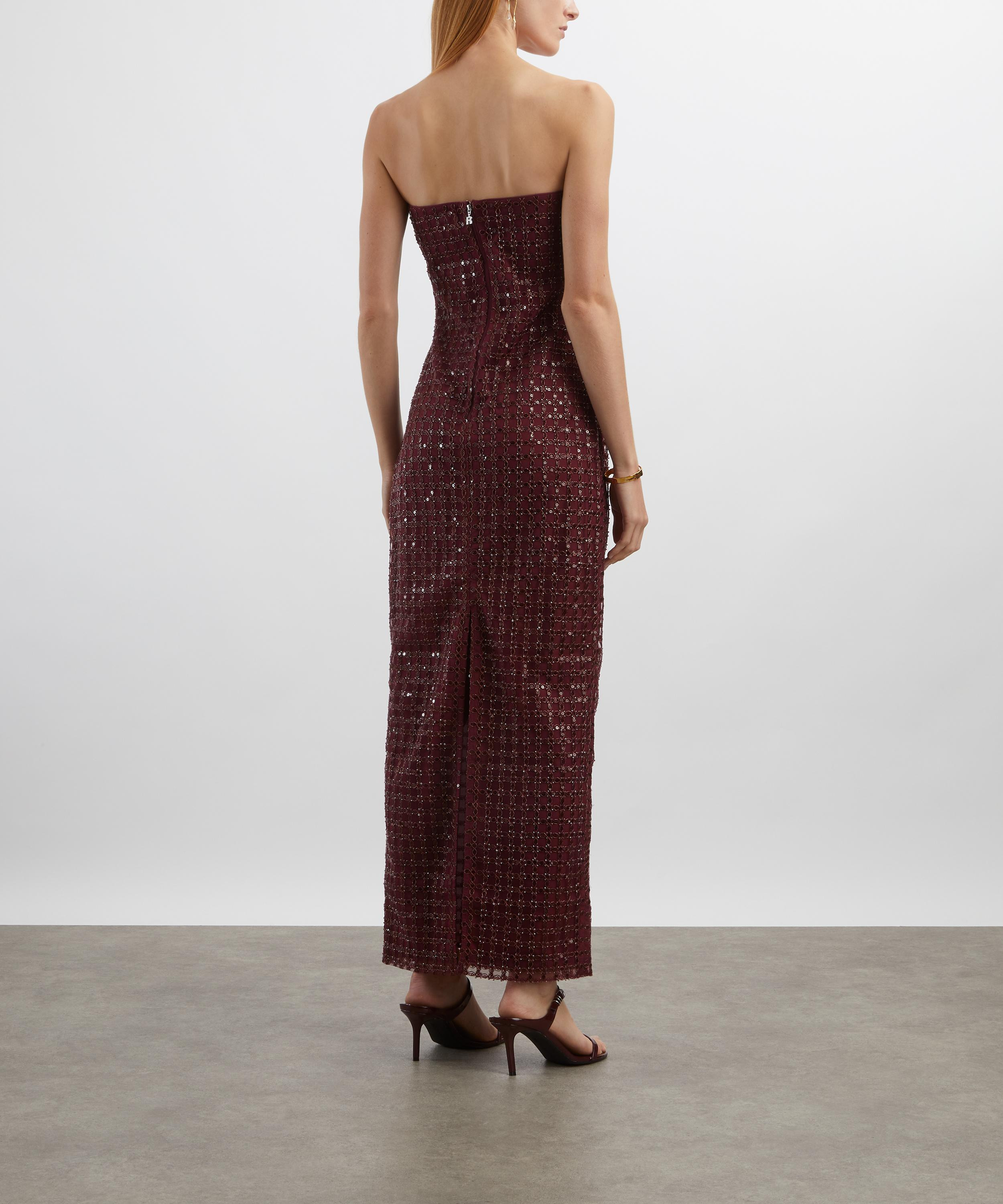 Bordeaux Beaded Maxi Tube Dress - 4