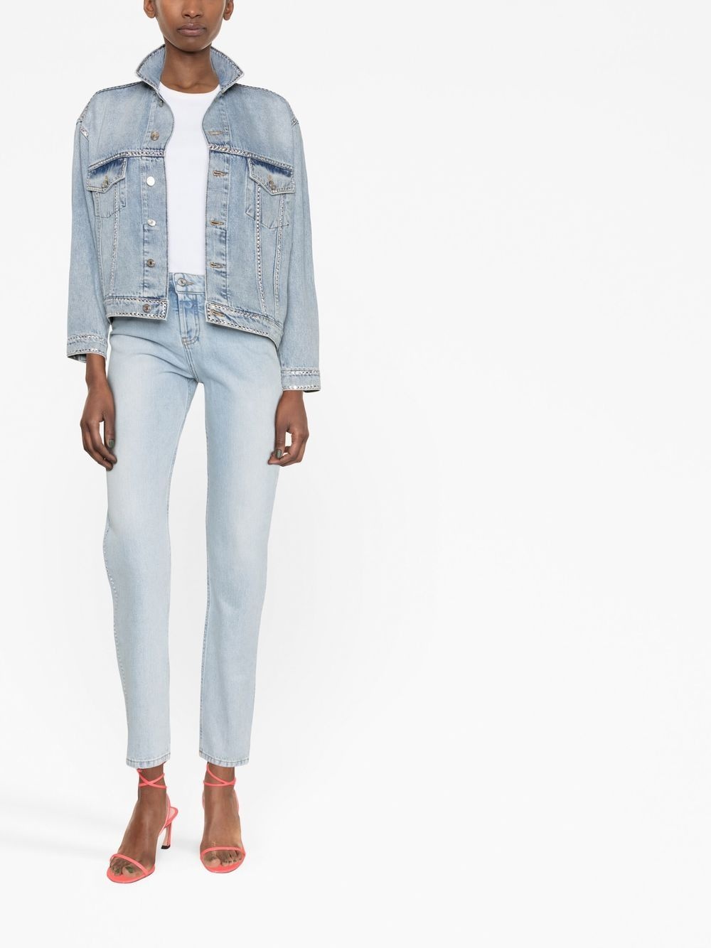 crystal-embellished denim jacket - 2