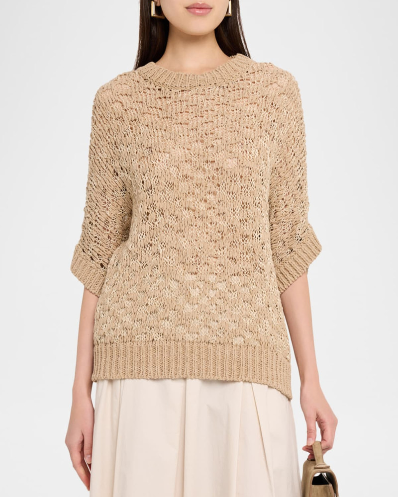 Lurex, Cotton and Linen-Blend Sweater 4