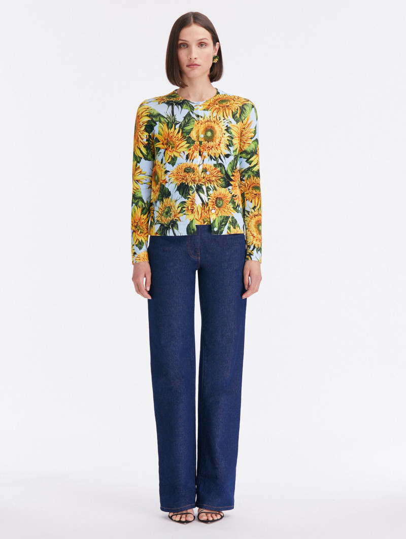 Oscar de la Renta SUNFLOWER PRINTED CARDIGAN outlook