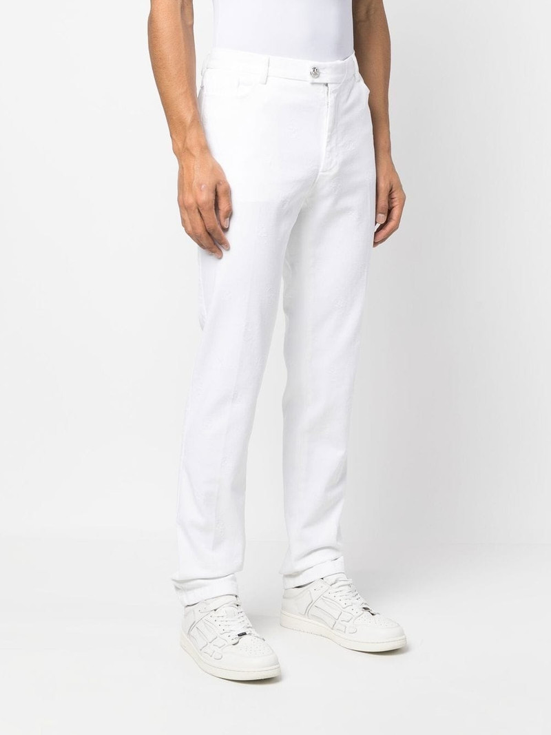 skull embroidery straight-leg trousers 3
