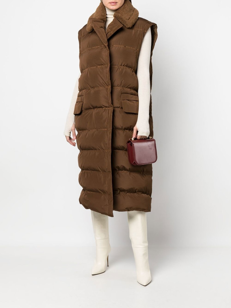 Max Mara sleeveless padded gilet coat outlook