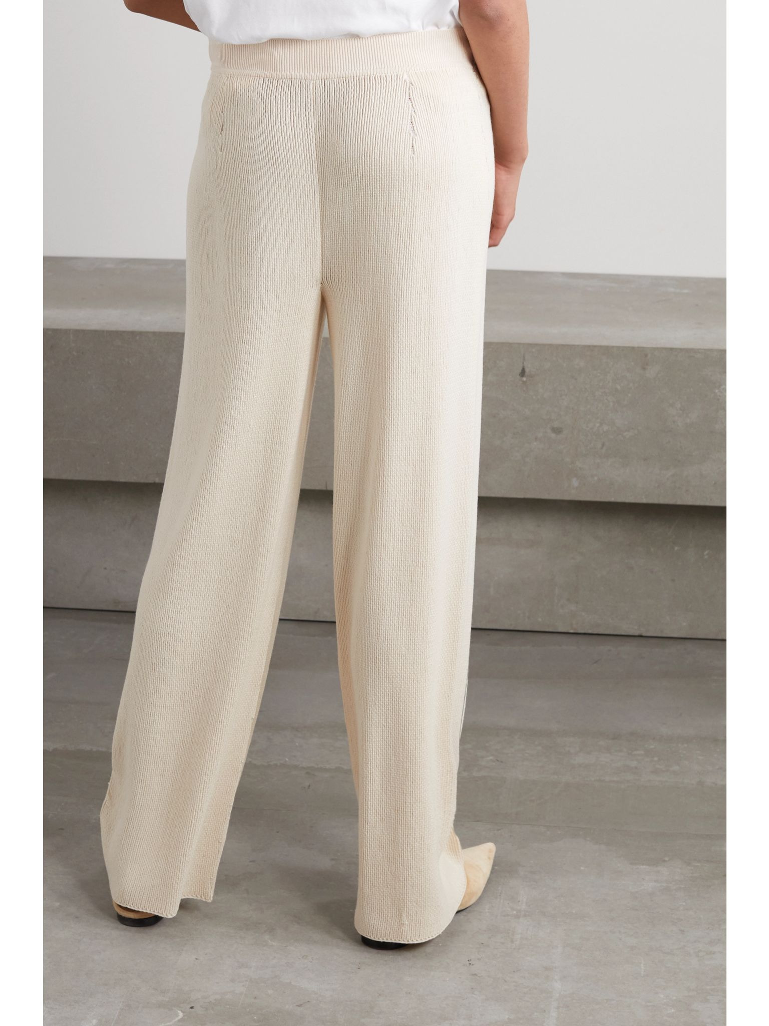 Beirut cashmere and silk-blend pants Beige - 4