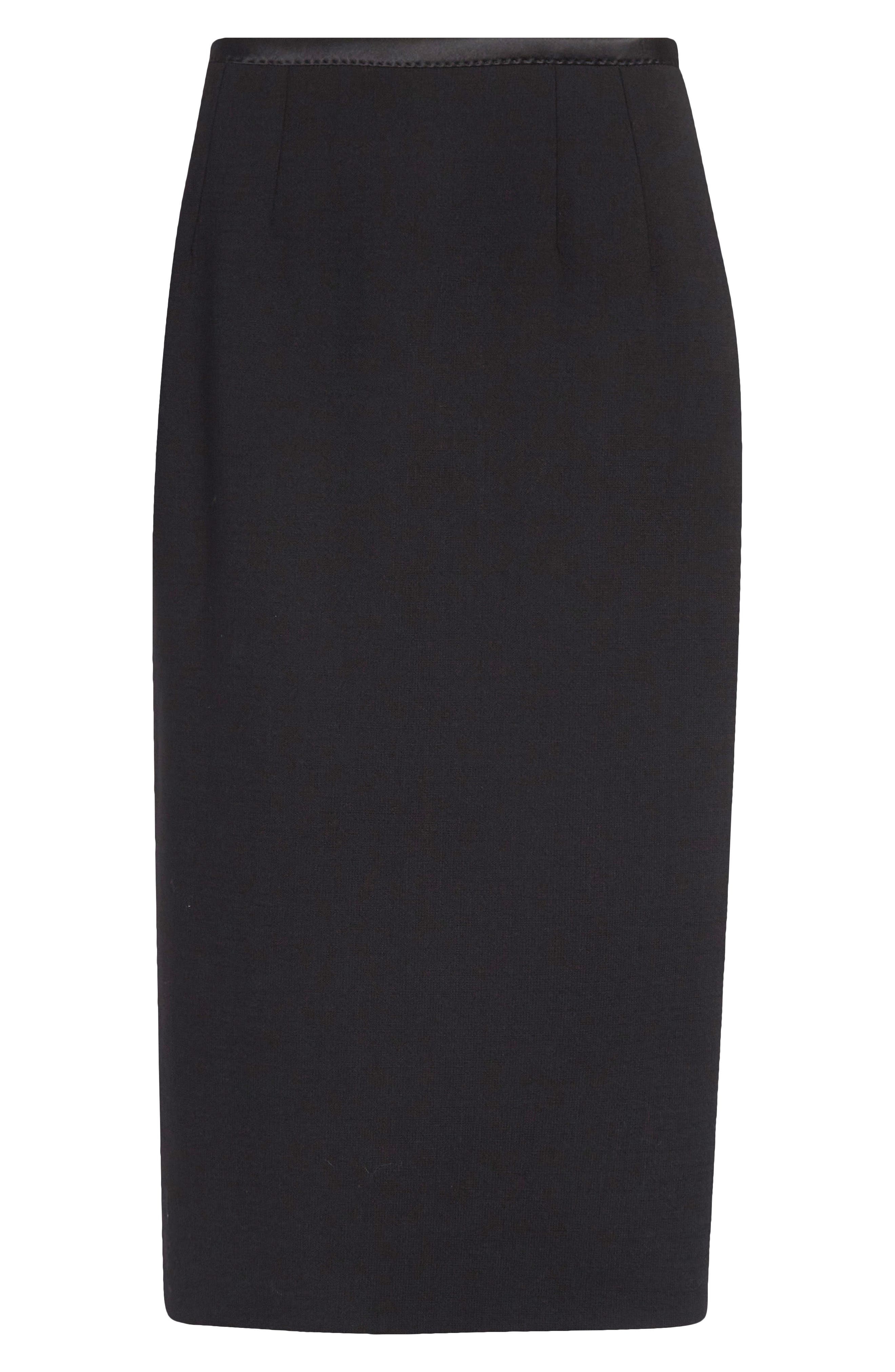 Dolce&Gabbana Satin Trim Stretch Crepe Pencil Skirt in Nero at Nordstrom - 6
