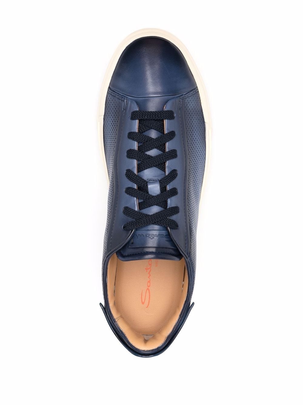debossed-logo leather sneakers - 4