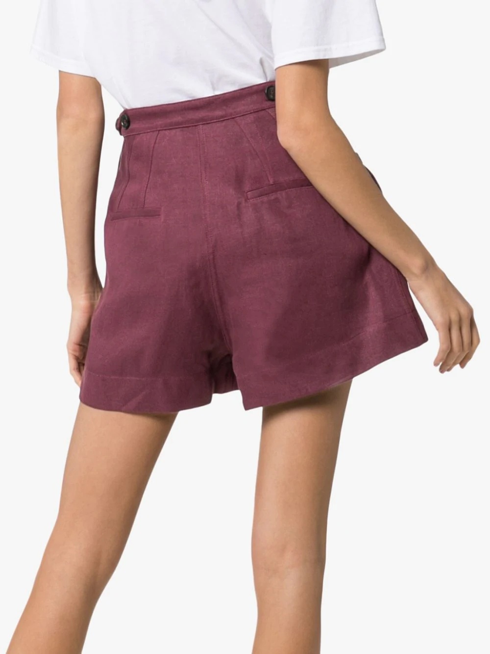 Lorena flap-pocket linen shorts - 4