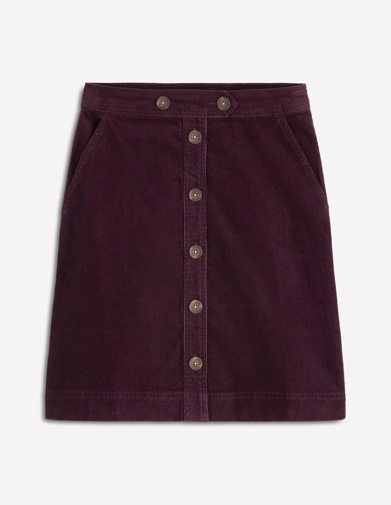 Cecelia Cord Skirt-Deep Aubergine 1