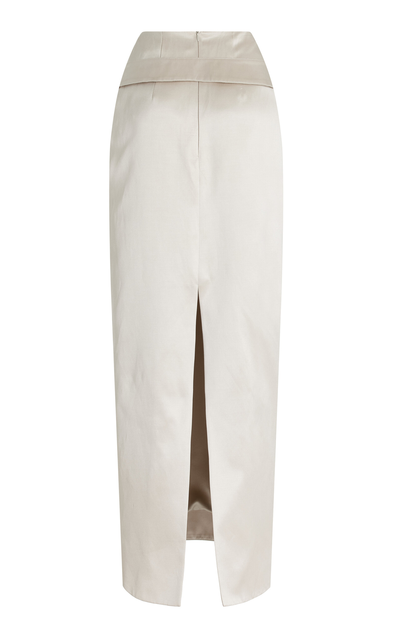 Exclusive Belted Satin Midi Pencil Skirt light grey - 5