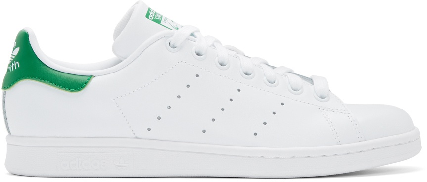 White & Green Stan Smith Sneakers - 1