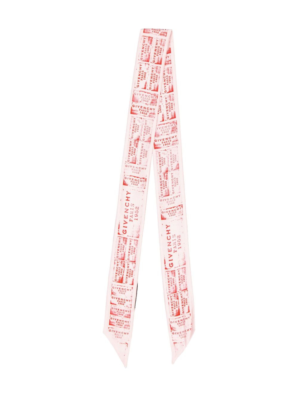 logo-stamp silk scarf - 1