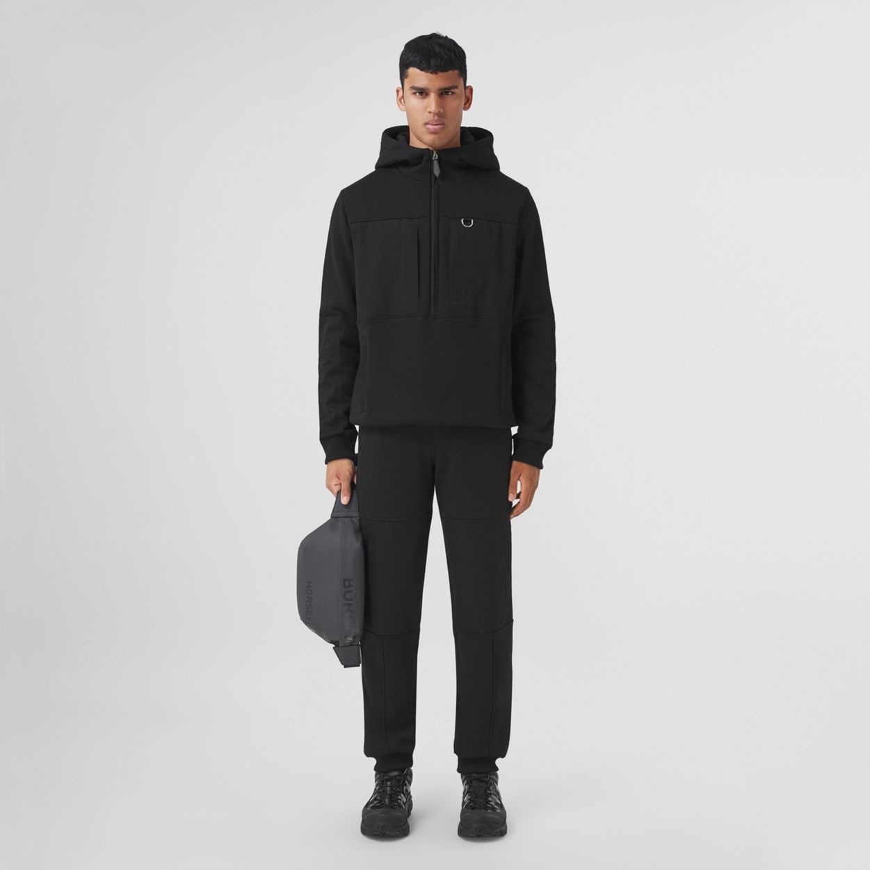 Contrast Panel Cotton Blend Jogging Pants - 2