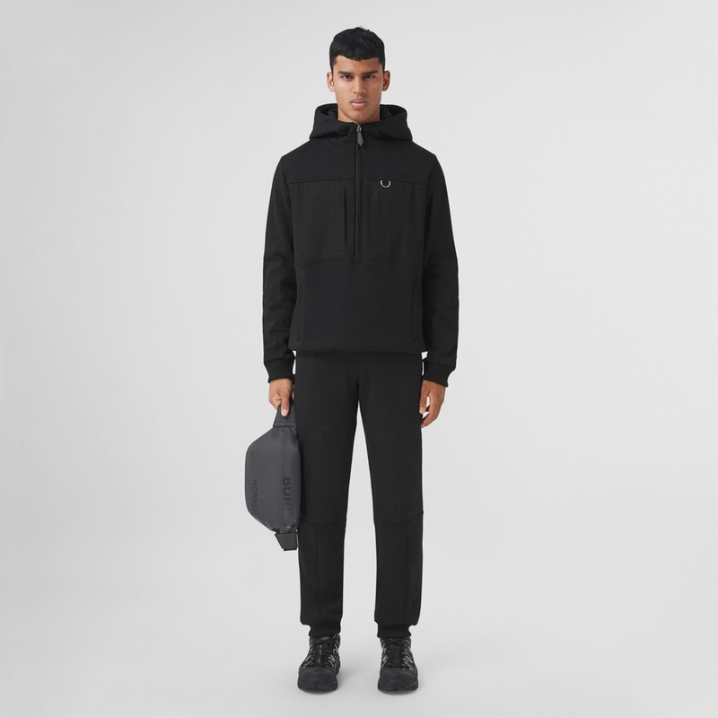 Burberry Contrast Panel Cotton Blend Jogging Pants outlook