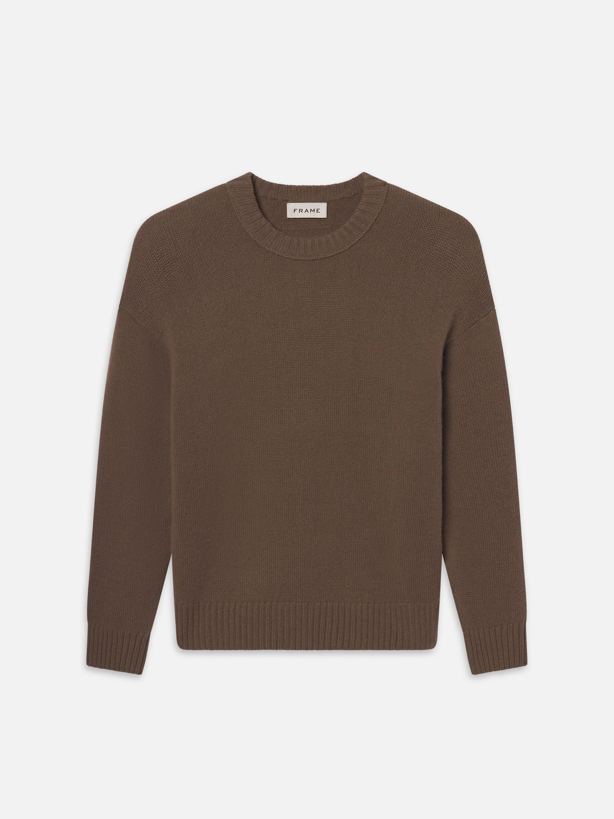Cashmere Crewneck Sweater in Latte Brown - 1