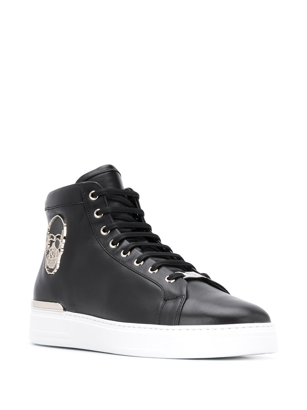 skull-motif high-top sneakers - 2