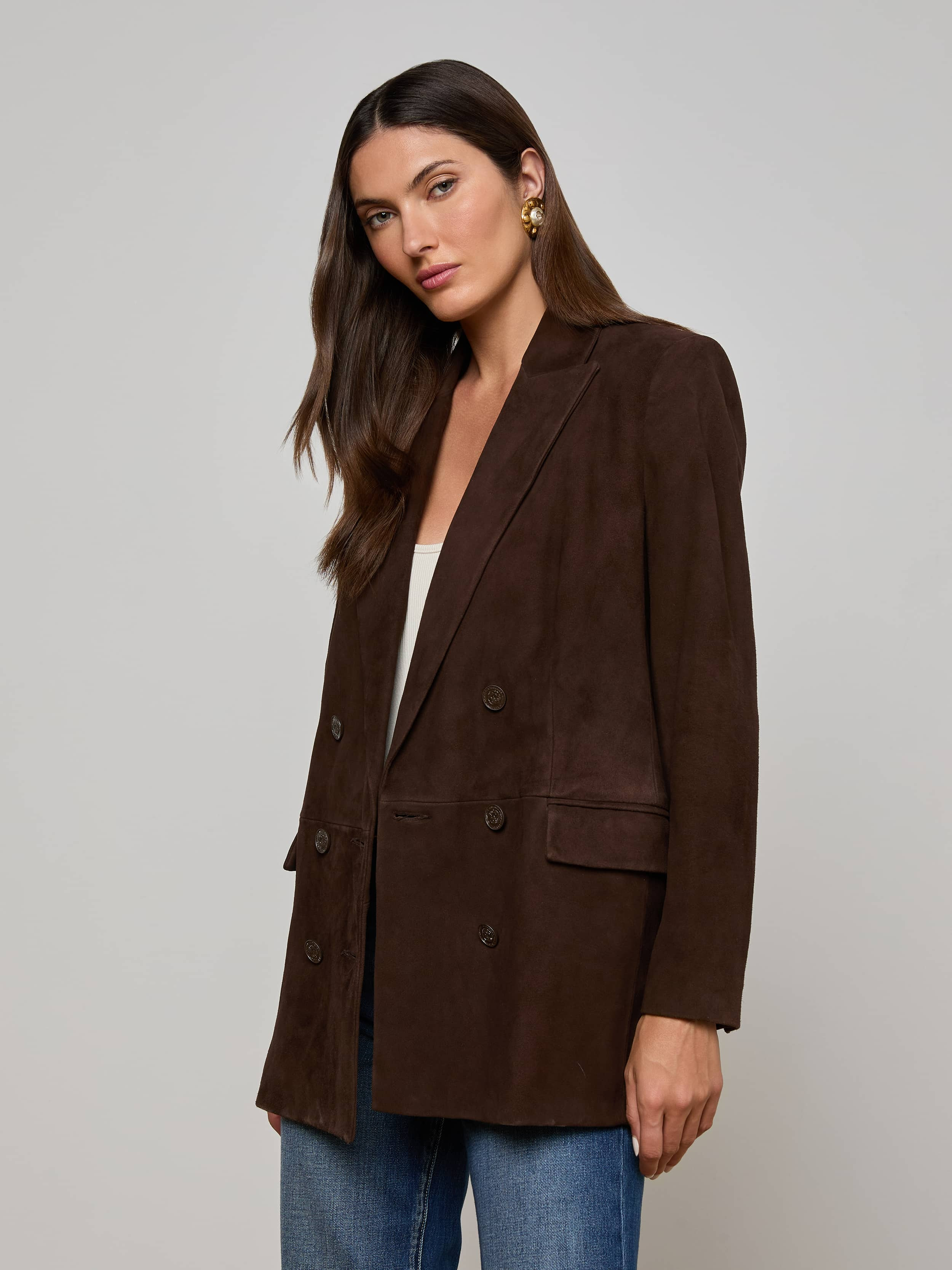 Aimee Oversized Suede Blazer - 3