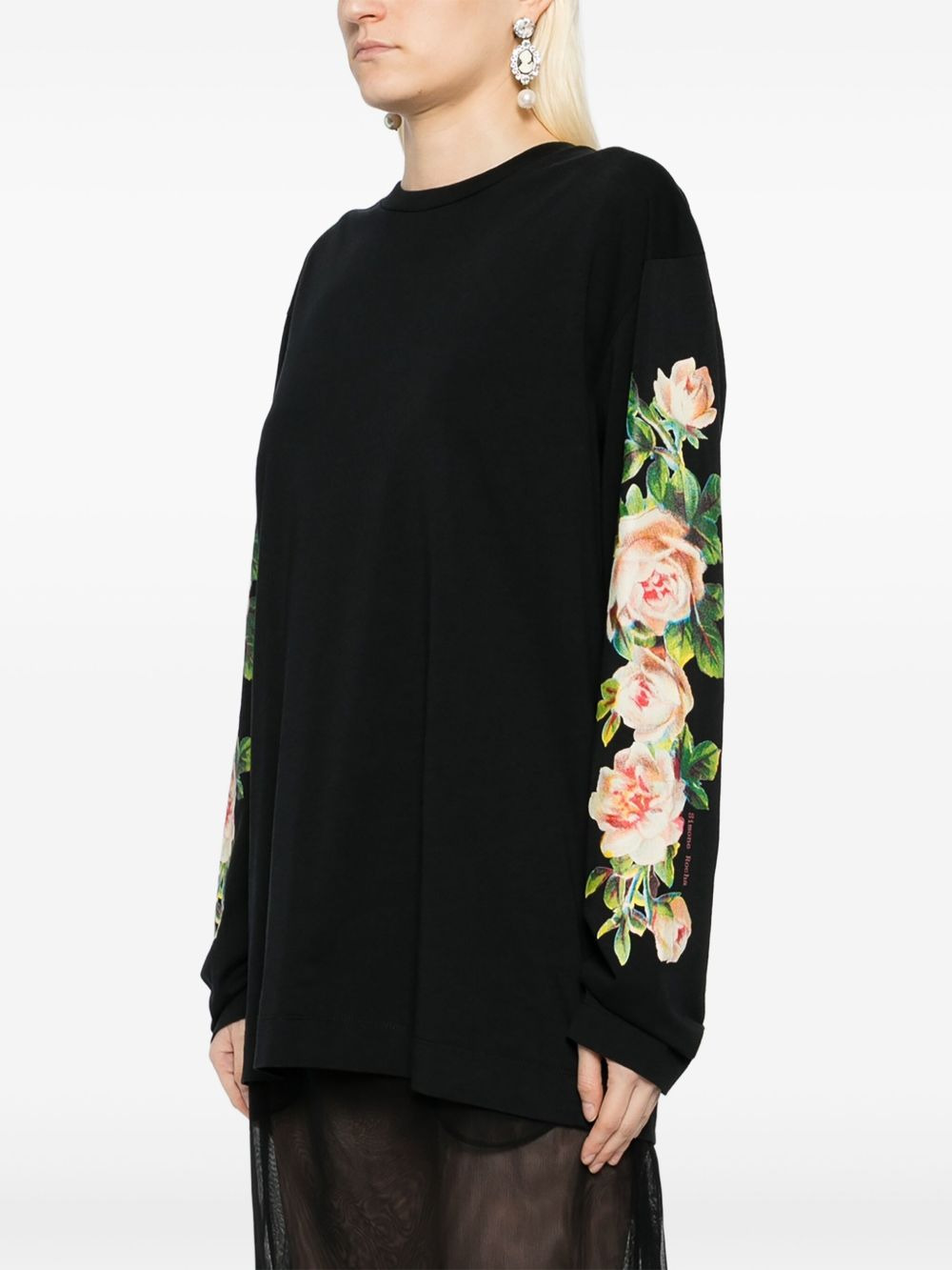 floral-print T-shirt - 3
