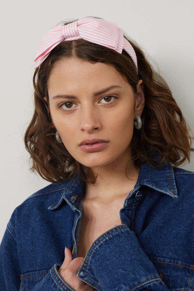 Alessandra Rich Bow-embellished cotton headband outlook