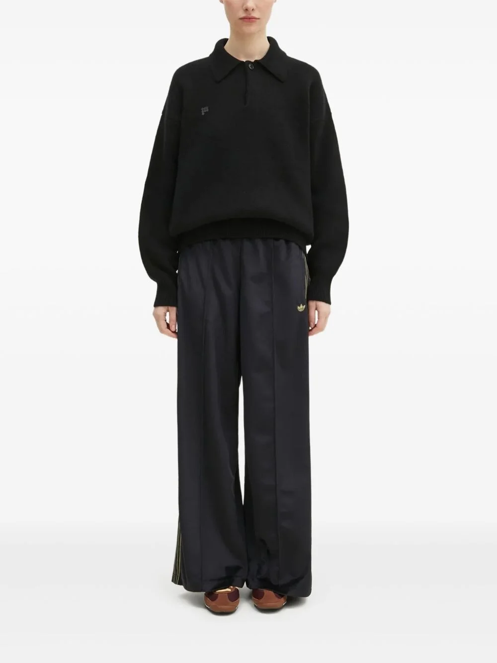 ribbed-cuffs polo shirt - 1